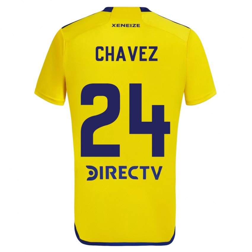 Niño Camiseta Gabriela Chavez #24 Amarillo Azul 2ª Equipación 2024/25 La Camisa Chile