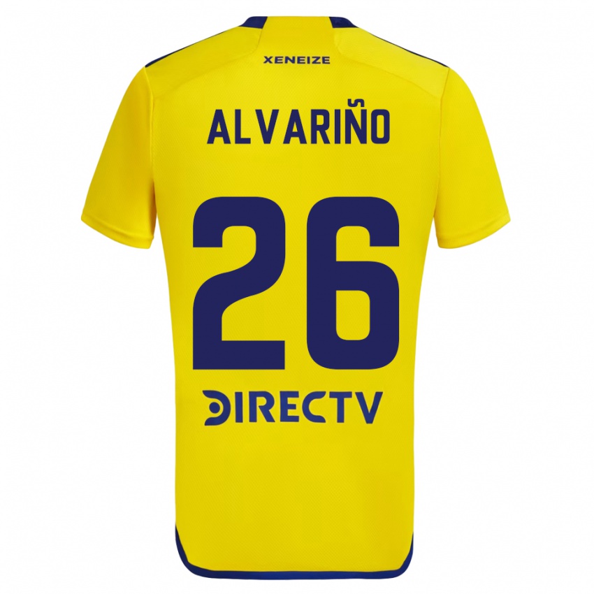 Niño Camiseta Alexis Alvarino #26 Amarillo Azul 2ª Equipación 2024/25 La Camisa Chile