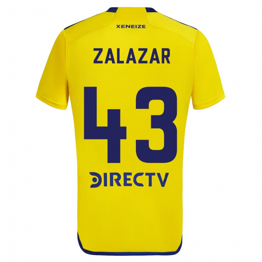 Niño Camiseta Maximiliano Zalazar #43 Amarillo Azul 2ª Equipación 2024/25 La Camisa Chile