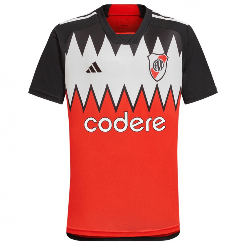 Niño Camiseta Valentin Lucero #0 Rojo Negro Blanco 2ª Equipación 2024/25 La Camisa Chile