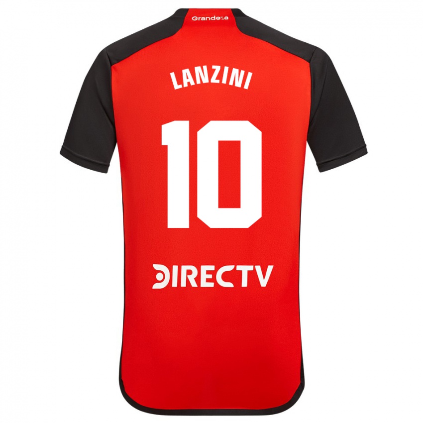 Niño Camiseta Manuel Lanzini #10 Rojo Negro Blanco 2ª Equipación 2024/25 La Camisa Chile