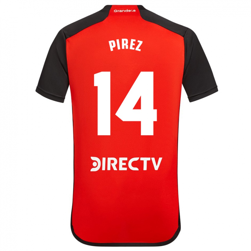 Niño Camiseta Leandro González Pírez #14 Rojo Negro Blanco 2ª Equipación 2024/25 La Camisa Chile