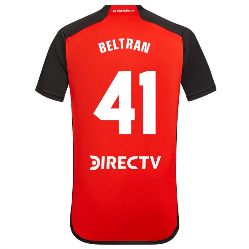 Niño Camiseta Santiago Beltrán #41 Rojo Negro Blanco 2ª Equipación 2024/25 La Camisa Chile