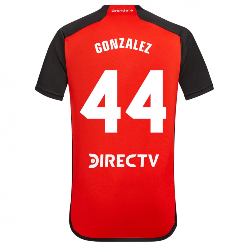 Niño Camiseta Alexis González #44 Rojo Negro Blanco 2ª Equipación 2024/25 La Camisa Chile