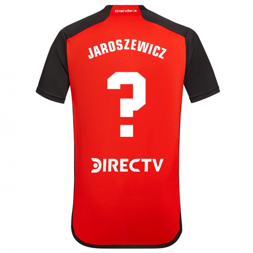 Niño Camiseta Franco Jaroszewicz #0 Rojo Negro Blanco 2ª Equipación 2024/25 La Camisa Chile