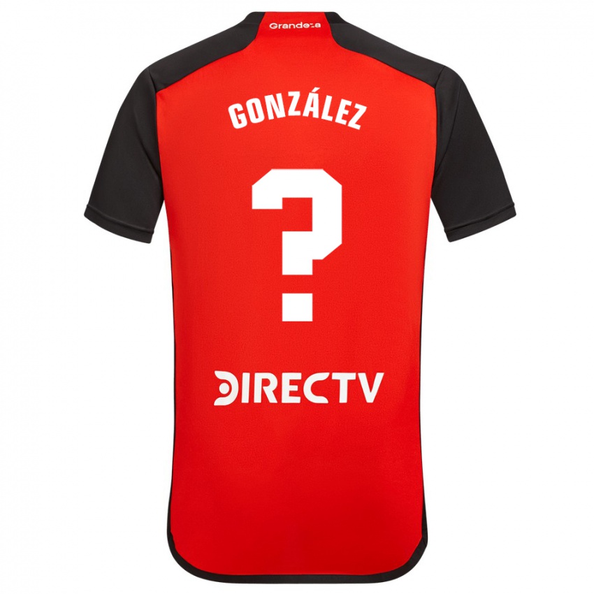 Niño Camiseta Facundo González #0 Rojo Negro Blanco 2ª Equipación 2024/25 La Camisa Chile