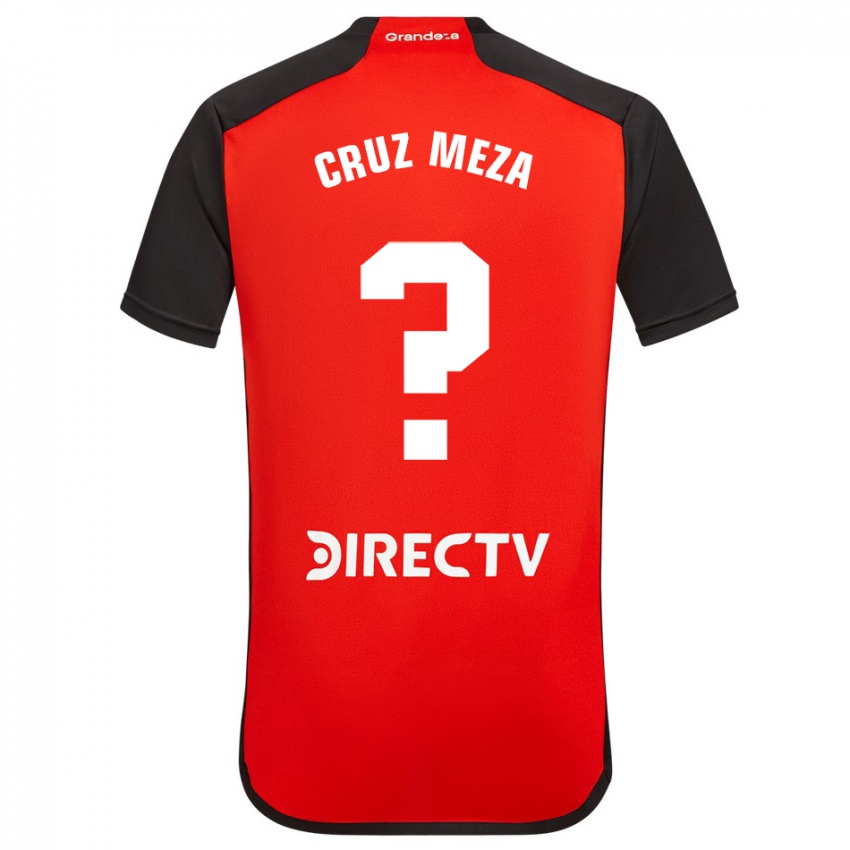 Niño Camiseta Juan Cruz Meza #0 Rojo Negro Blanco 2ª Equipación 2024/25 La Camisa Chile