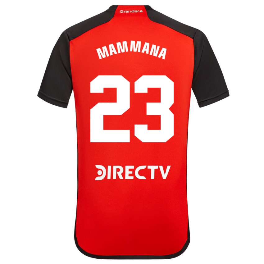 Niño Camiseta Emanuel Mammana #23 Rojo Negro Blanco 2ª Equipación 2024/25 La Camisa Chile