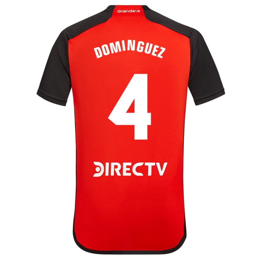 Niño Camiseta Evelyn Sofía Domínguez #4 Rojo Negro Blanco 2ª Equipación 2024/25 La Camisa Chile