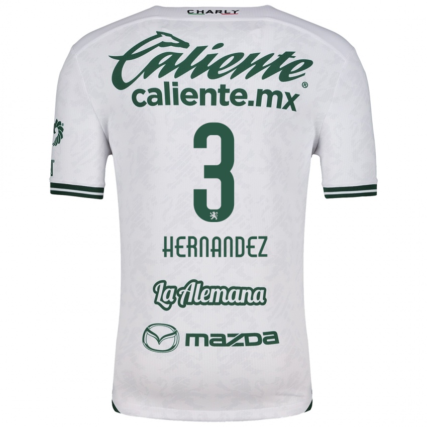 Niño Camiseta Pedro Hernández #3 Blanco Verde 2ª Equipación 2024/25 La Camisa Chile