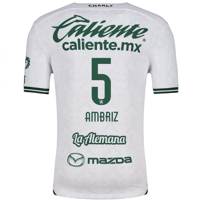 Niño Camiseta Fidel Ambríz #5 Blanco Verde 2ª Equipación 2024/25 La Camisa Chile