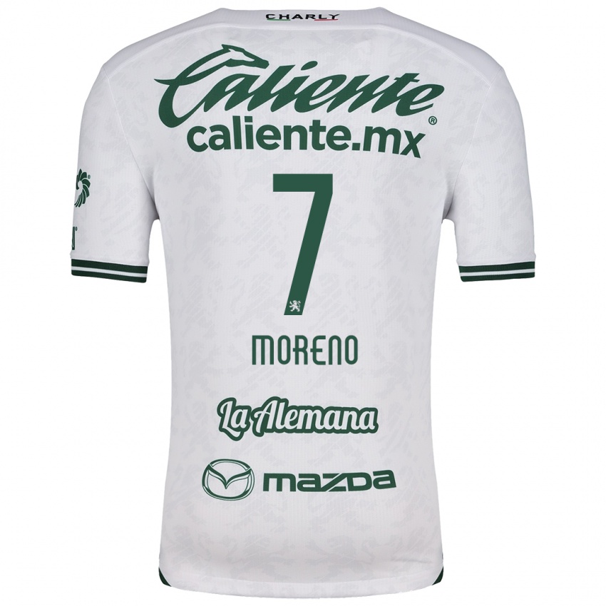 Niño Camiseta Iván Moreno #7 Blanco Verde 2ª Equipación 2024/25 La Camisa Chile