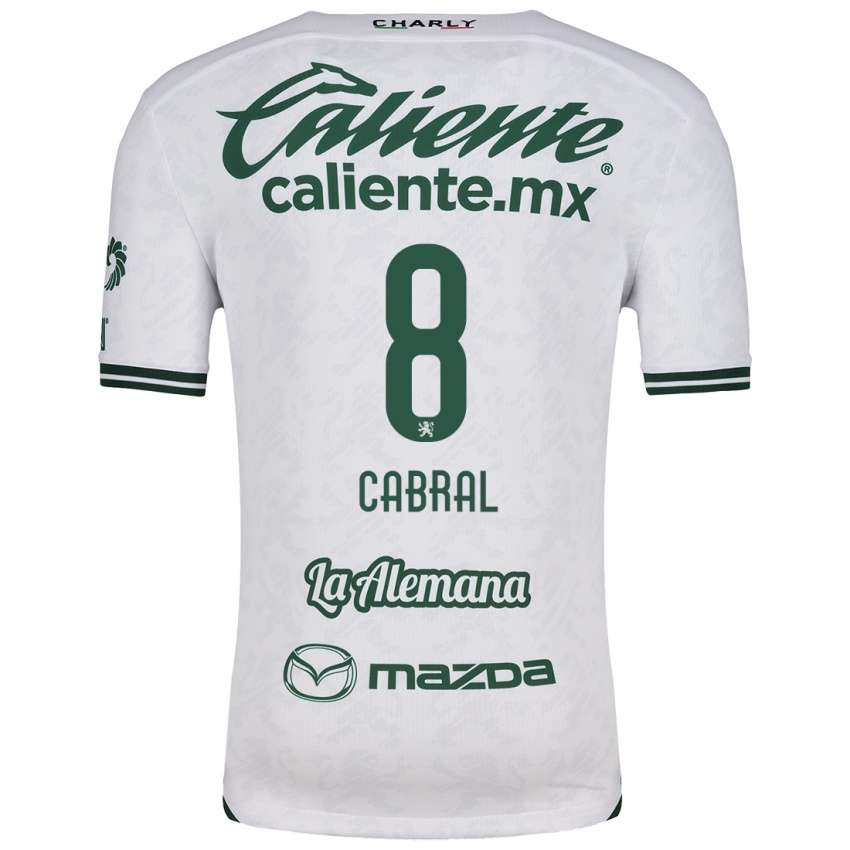 Niño Camiseta Luciano Cabral #8 Blanco Verde 2ª Equipación 2024/25 La Camisa Chile