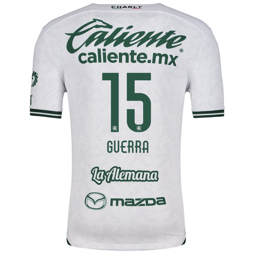 Niño Camiseta Edgar Guerra #15 Blanco Verde 2ª Equipación 2024/25 La Camisa Chile