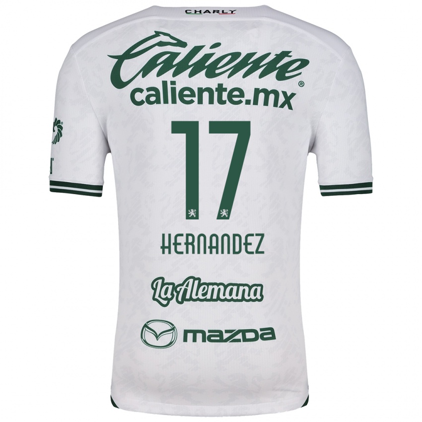 Niño Camiseta Daniel Hernández #17 Blanco Verde 2ª Equipación 2024/25 La Camisa Chile