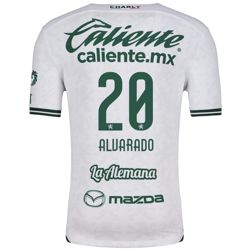 Niño Camiseta Alfonso Alvarado #20 Blanco Verde 2ª Equipación 2024/25 La Camisa Chile