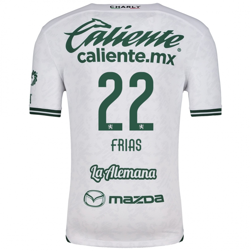 Niño Camiseta Adonis Frías #22 Blanco Verde 2ª Equipación 2024/25 La Camisa Chile