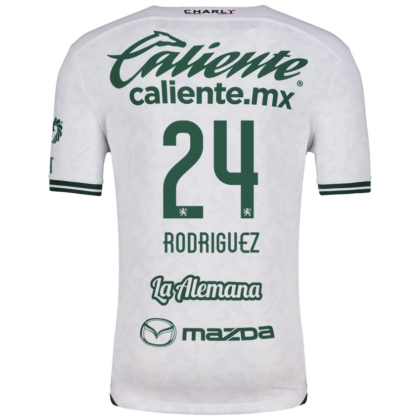 Niño Camiseta Osvaldo Rodríguez #24 Blanco Verde 2ª Equipación 2024/25 La Camisa Chile