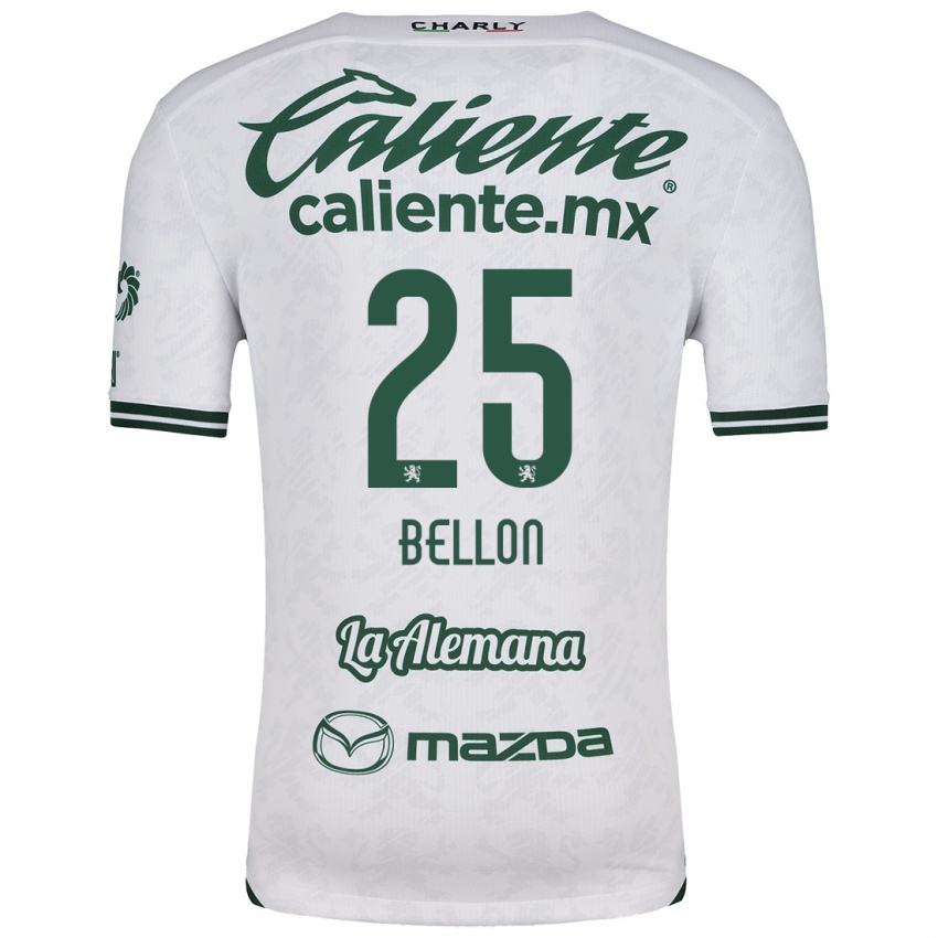 Niño Camiseta Paul Bellón #25 Blanco Verde 2ª Equipación 2024/25 La Camisa Chile