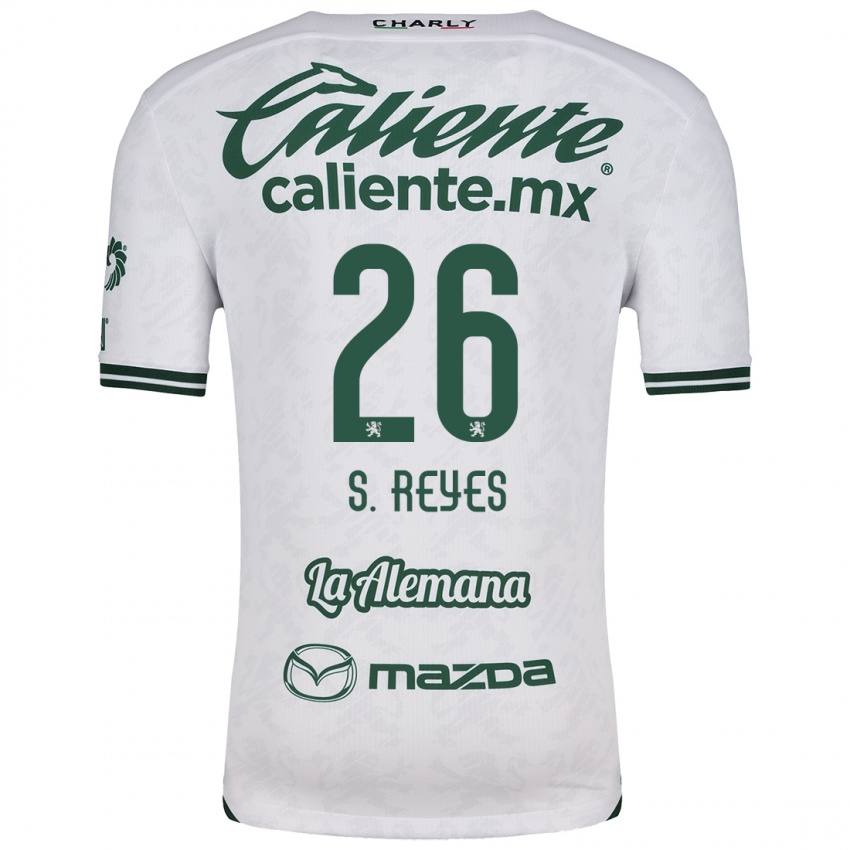 Niño Camiseta Salvador Reyes #26 Blanco Verde 2ª Equipación 2024/25 La Camisa Chile