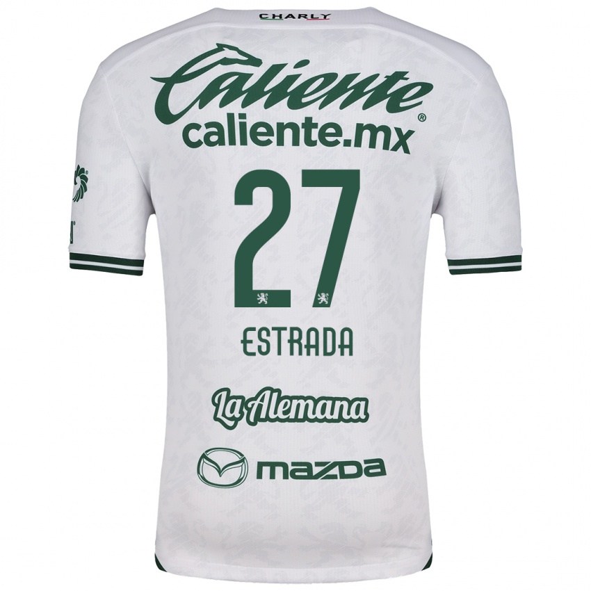 Niño Camiseta Ángel Estrada #27 Blanco Verde 2ª Equipación 2024/25 La Camisa Chile