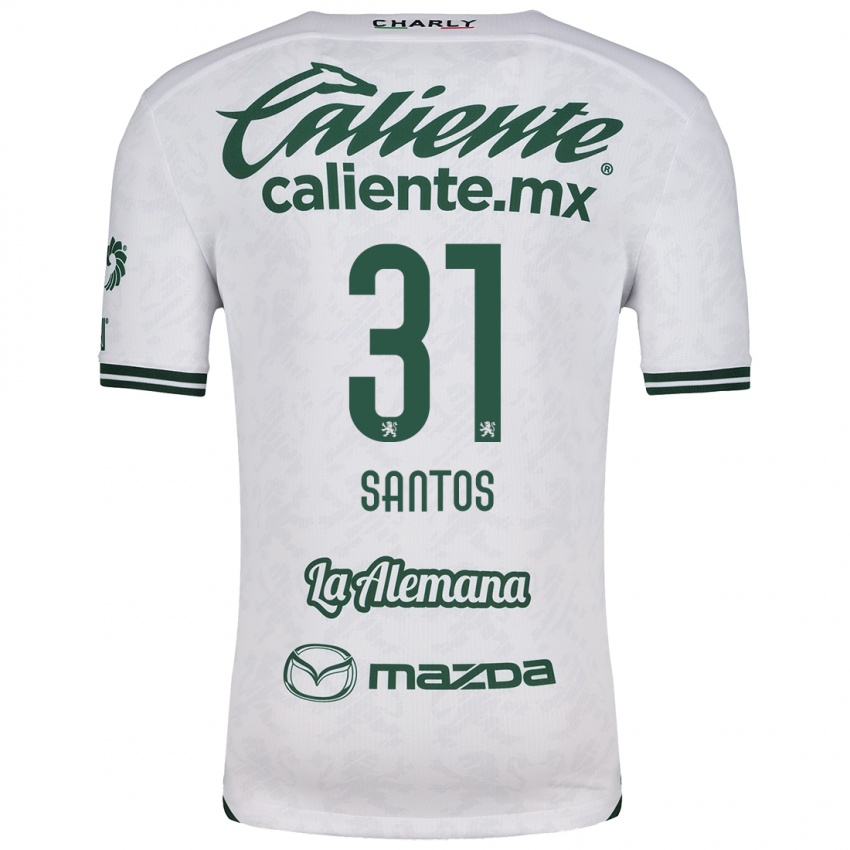 Niño Camiseta Sebastián Santos #31 Blanco Verde 2ª Equipación 2024/25 La Camisa Chile