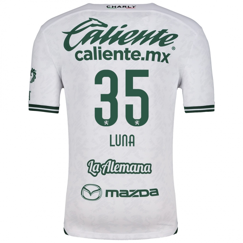 Niño Camiseta Diego Luna #35 Blanco Verde 2ª Equipación 2024/25 La Camisa Chile