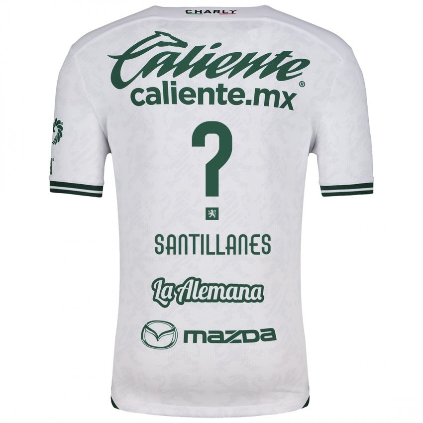 Niño Camiseta Antonio Santillanes #0 Blanco Verde 2ª Equipación 2024/25 La Camisa Chile