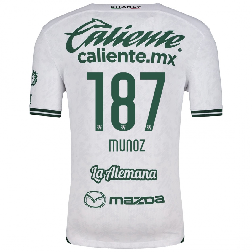 Niño Camiseta Diego Muñoz #187 Blanco Verde 2ª Equipación 2024/25 La Camisa Chile