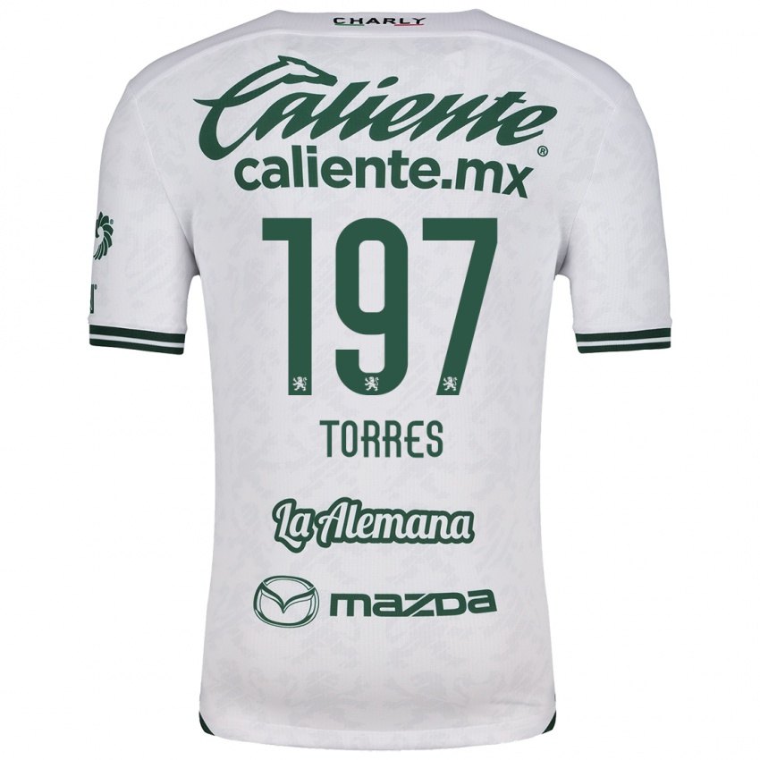 Niño Camiseta Erick Torres #197 Blanco Verde 2ª Equipación 2024/25 La Camisa Chile