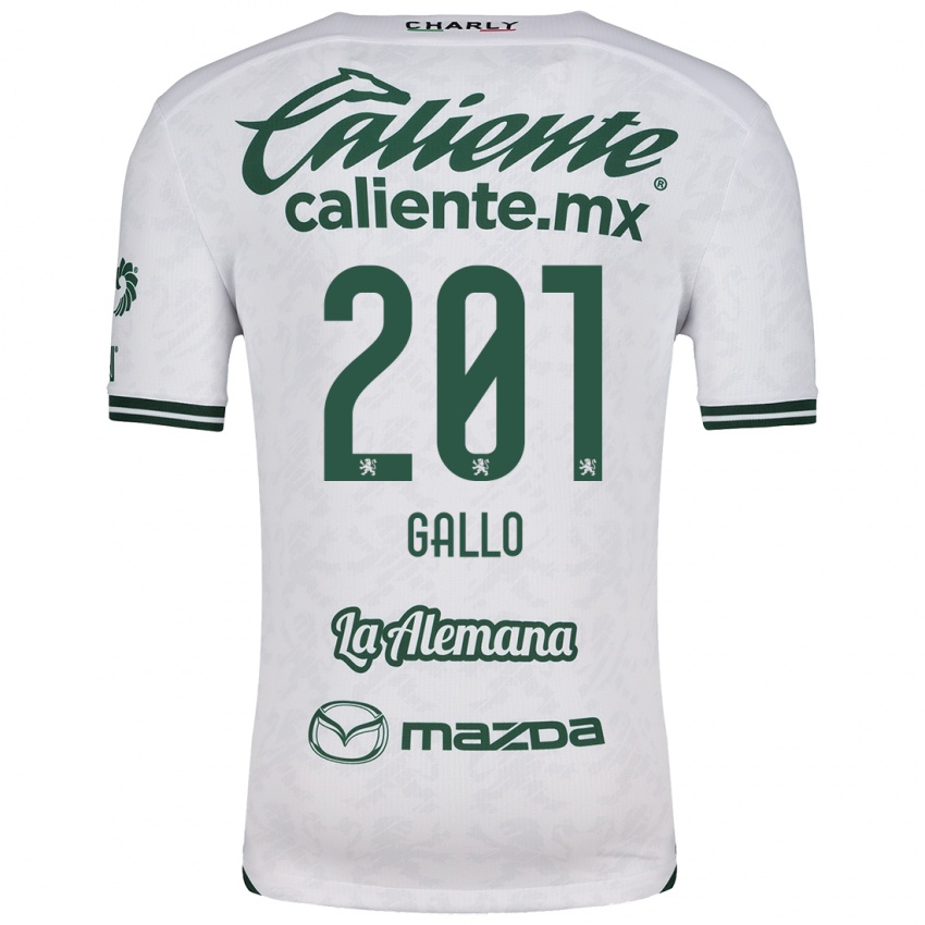 Niño Camiseta Andrés Gallo #201 Blanco Verde 2ª Equipación 2024/25 La Camisa Chile