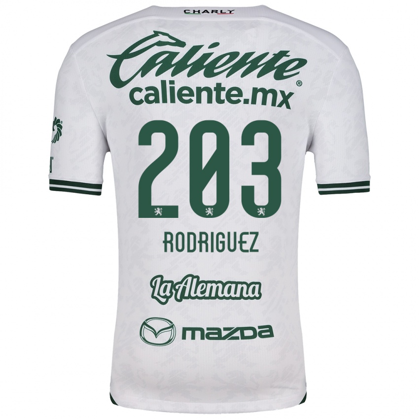 Niño Camiseta César Rodríguez #203 Blanco Verde 2ª Equipación 2024/25 La Camisa Chile