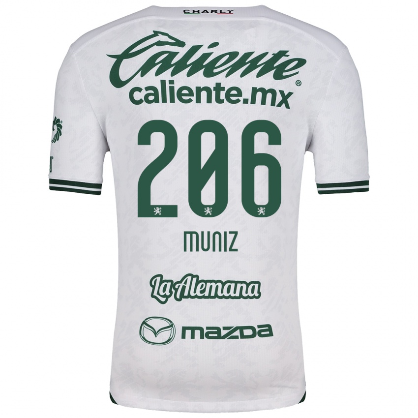 Niño Camiseta Isaác Muñíz #206 Blanco Verde 2ª Equipación 2024/25 La Camisa Chile