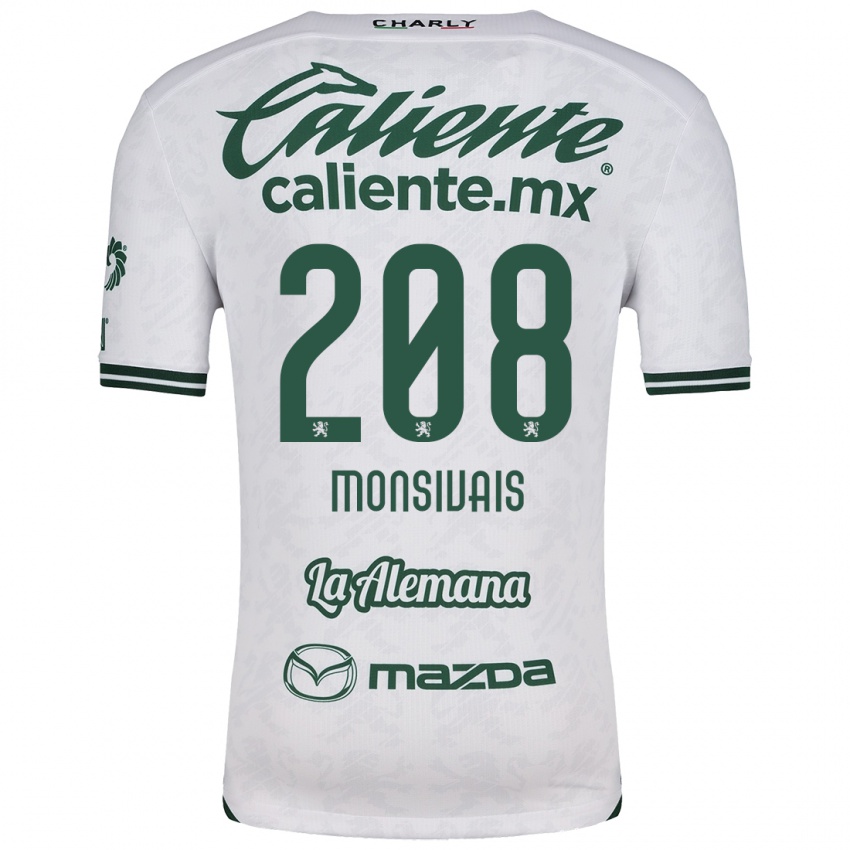 Niño Camiseta Daniel Monsivaís #208 Blanco Verde 2ª Equipación 2024/25 La Camisa Chile