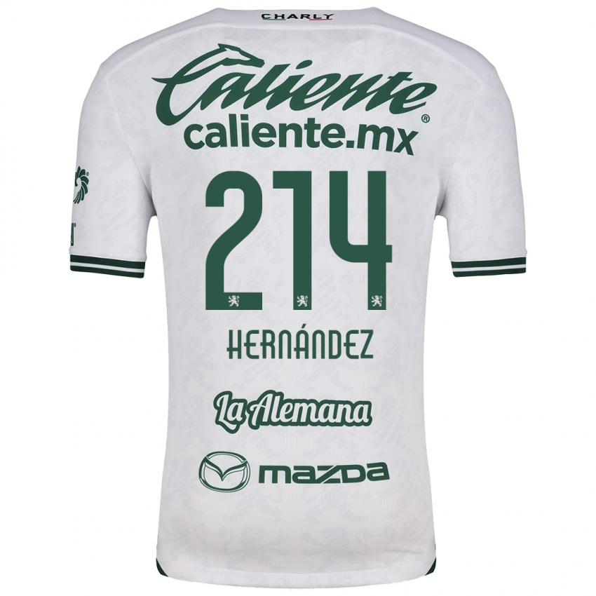 Niño Camiseta Iván Hernández #214 Blanco Verde 2ª Equipación 2024/25 La Camisa Chile