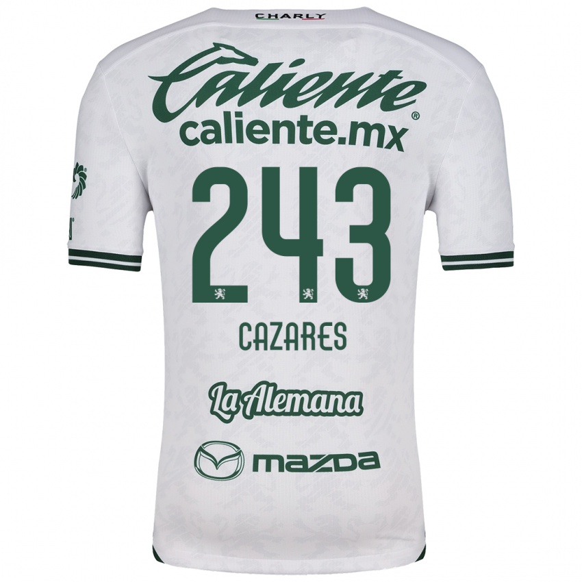 Niño Camiseta Juan Cázares #243 Blanco Verde 2ª Equipación 2024/25 La Camisa Chile