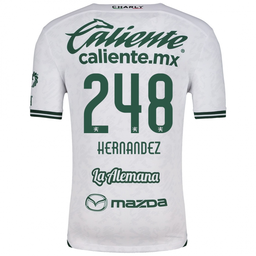 Niño Camiseta Fernando Hernández #248 Blanco Verde 2ª Equipación 2024/25 La Camisa Chile