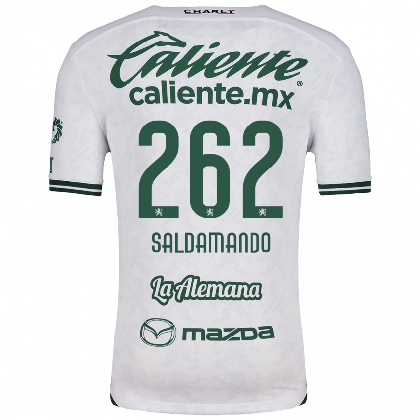 Niño Camiseta José Saldamando #262 Blanco Verde 2ª Equipación 2024/25 La Camisa Chile