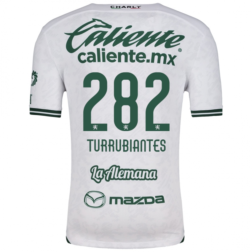 Niño Camiseta Abdon Turrubiantes #282 Blanco Verde 2ª Equipación 2024/25 La Camisa Chile