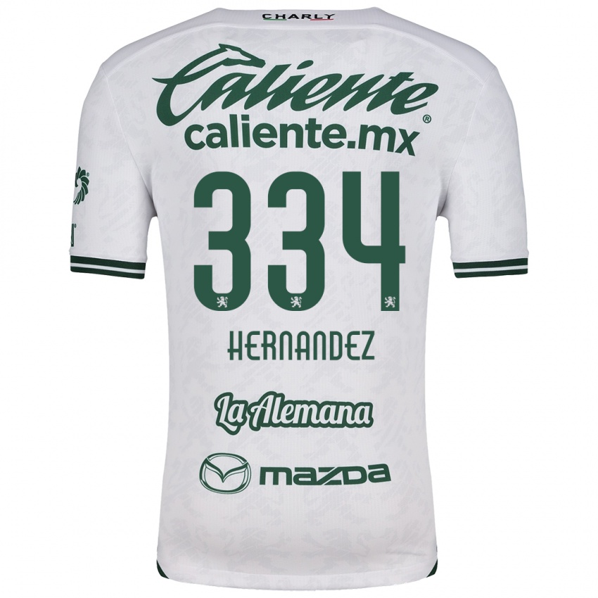 Niño Camiseta Alan Hernández #334 Blanco Verde 2ª Equipación 2024/25 La Camisa Chile