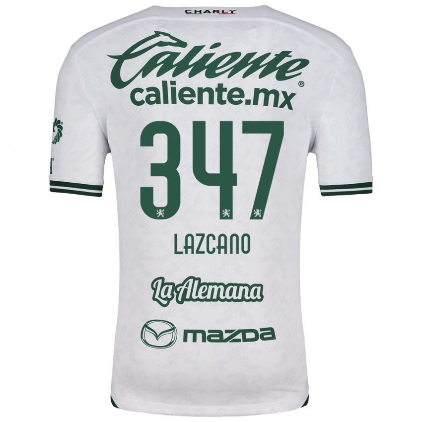 Niño Camiseta Evan Lazcano #347 Blanco Verde 2ª Equipación 2024/25 La Camisa Chile