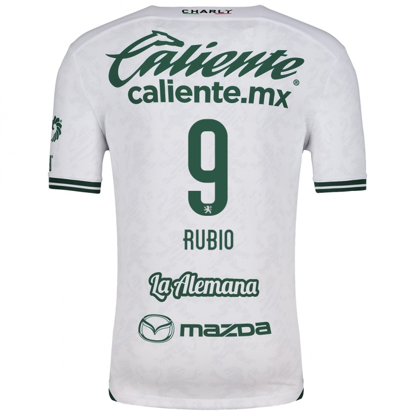 Niño Camiseta Brian Rubio #9 Blanco Verde 2ª Equipación 2024/25 La Camisa Chile