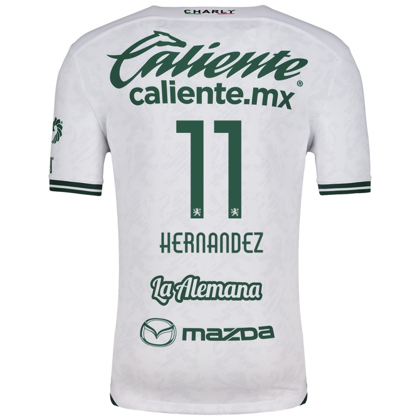 Niño Camiseta Elías Hernández #11 Blanco Verde 2ª Equipación 2024/25 La Camisa Chile