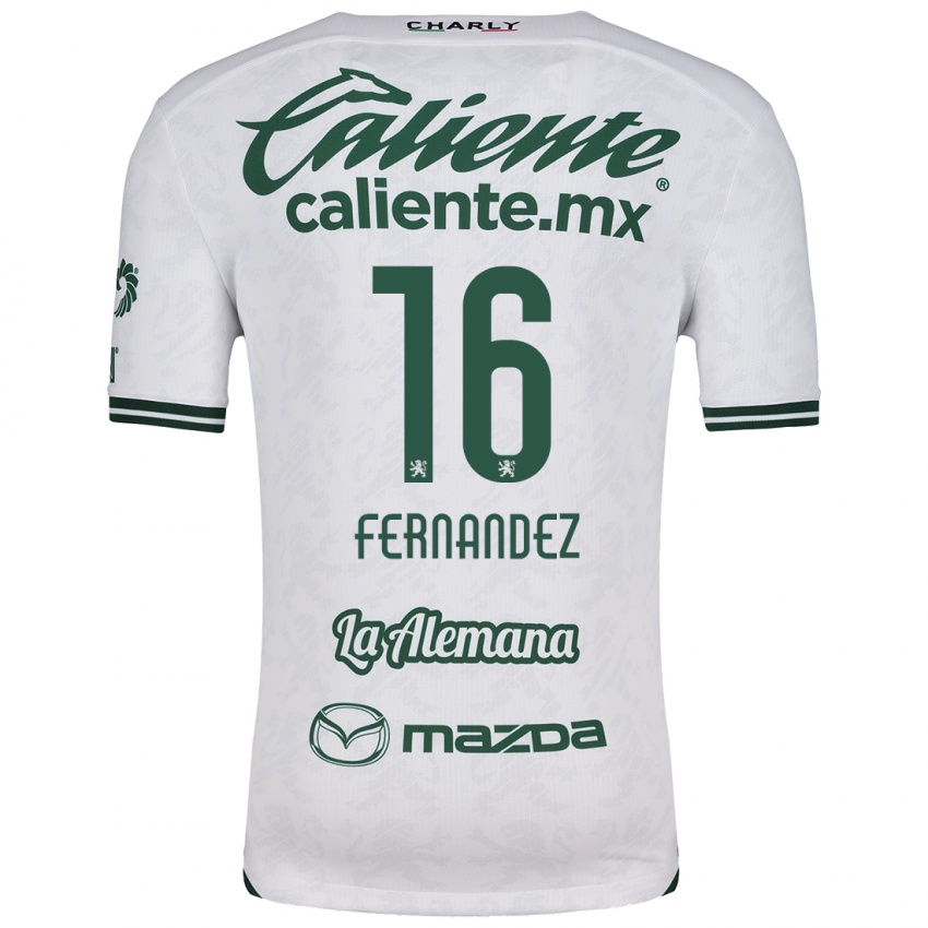 Niño Camiseta Omar Fernández #16 Blanco Verde 2ª Equipación 2024/25 La Camisa Chile