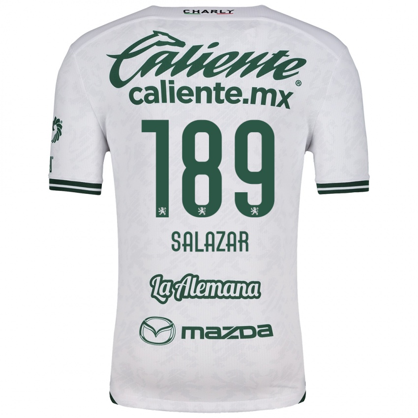 Niño Camiseta José Salazar #189 Blanco Verde 2ª Equipación 2024/25 La Camisa Chile