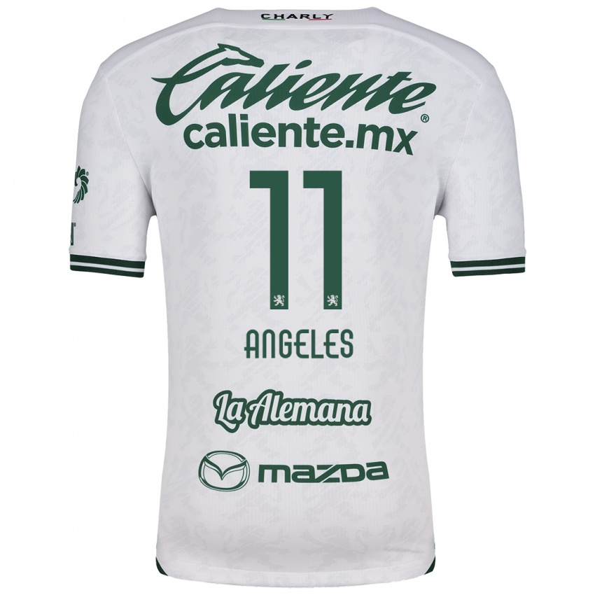 Niño Camiseta Lizbeth Ángeles #11 Blanco Verde 2ª Equipación 2024/25 La Camisa Chile