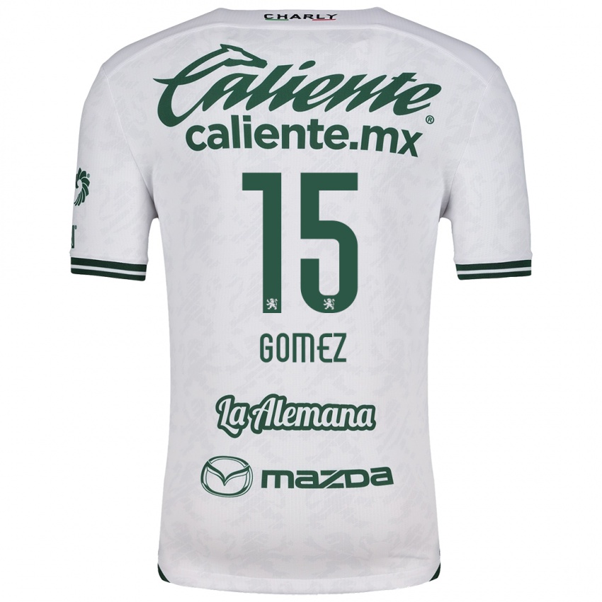 Niño Camiseta Paulina Gómez #15 Blanco Verde 2ª Equipación 2024/25 La Camisa Chile