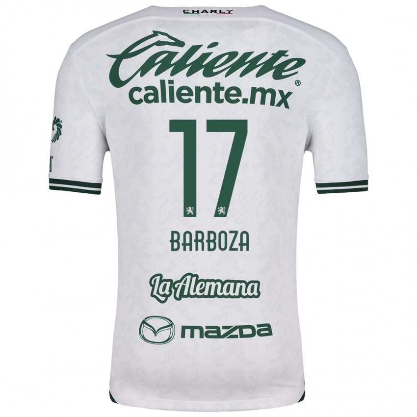 Niño Camiseta Marypaz Barboza #17 Blanco Verde 2ª Equipación 2024/25 La Camisa Chile