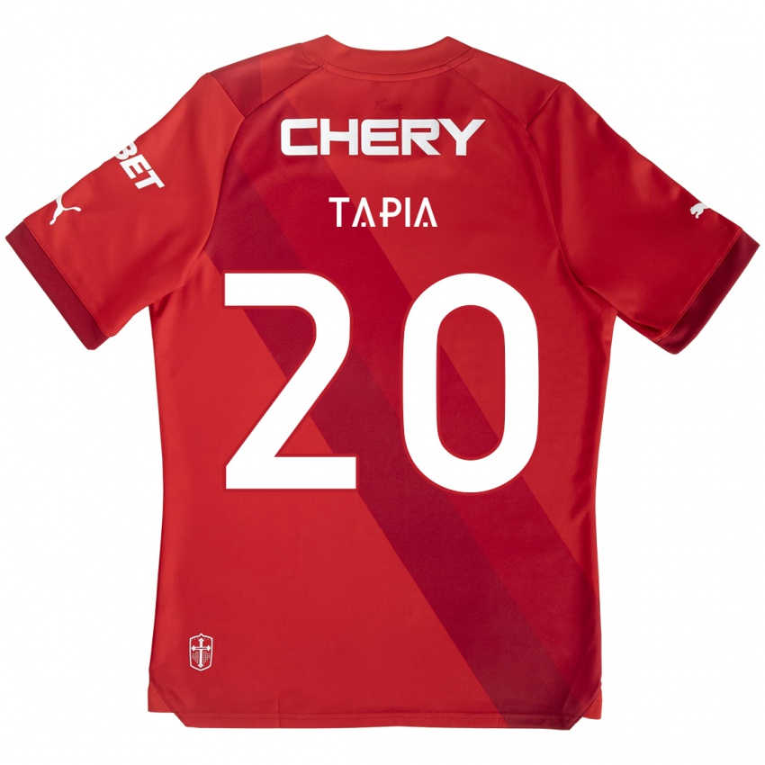 Niño Camiseta Gonzalo Tapia #20 Rojo Blanco 2ª Equipación 2024/25 La Camisa Chile