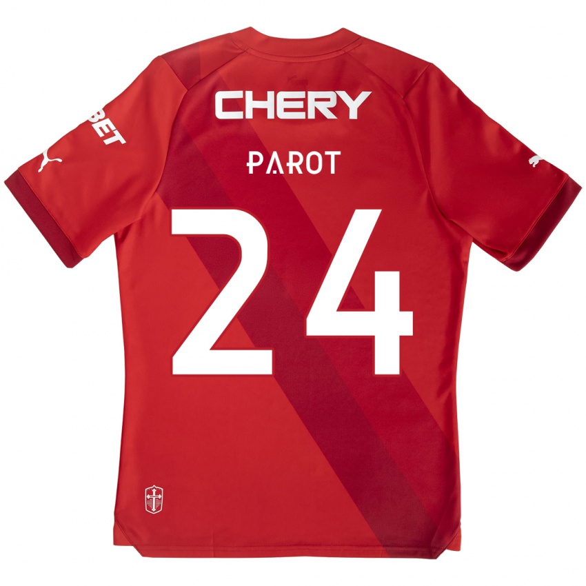 Niño Camiseta Alfonso Parot #24 Rojo Blanco 2ª Equipación 2024/25 La Camisa Chile